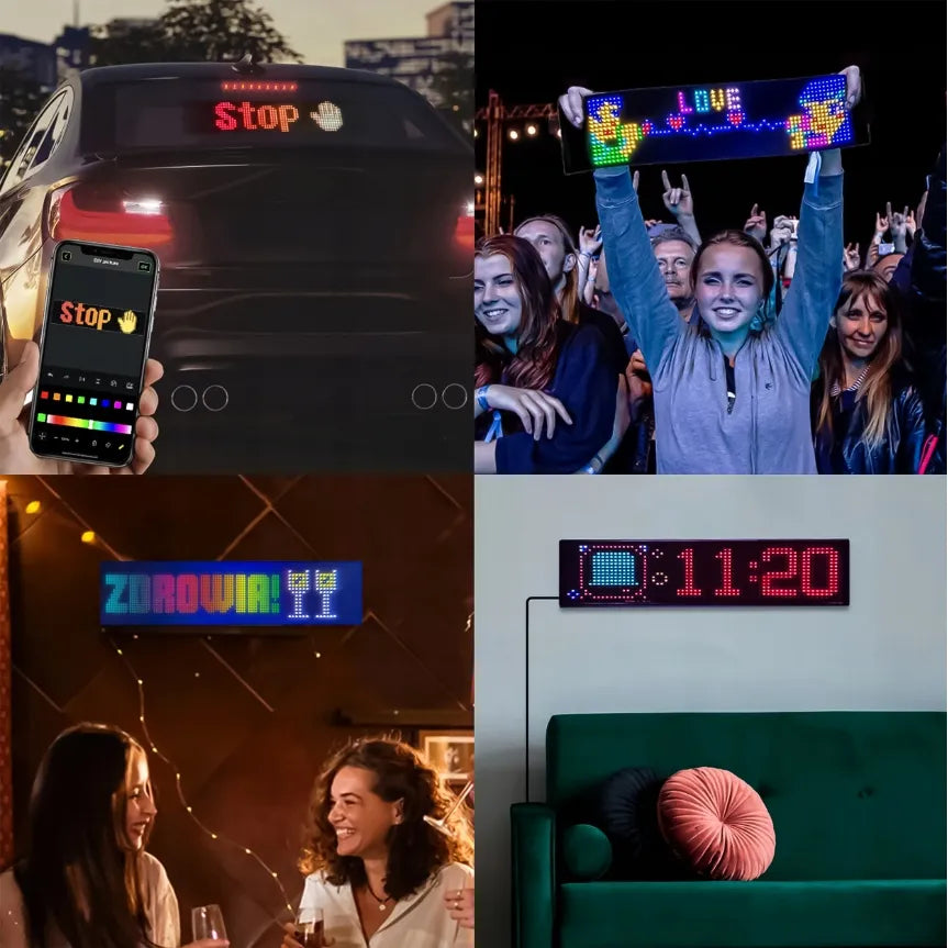 LED lenta TIR 38x10 automobilinė žinutė su programėle ir gestų signalizacijos funkcija