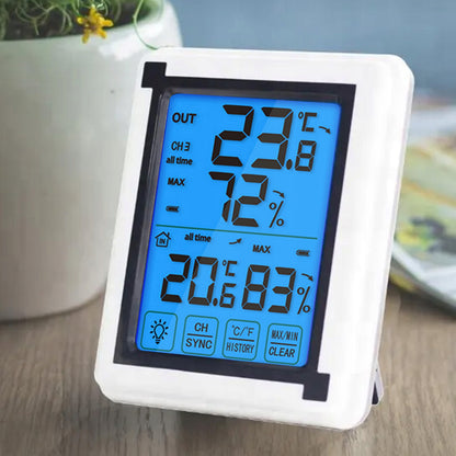 Bezvadu meteoroloģiskā stacija ar higrometru un āra sensoru – Skārienjūtīgs digitālais termometrs