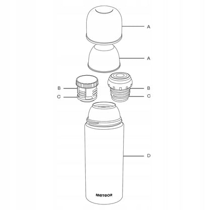 Vakuuminis turistinis termosas 750 ml – kavai, arbatai, 2 puodeliai, karštas iki 24 val.