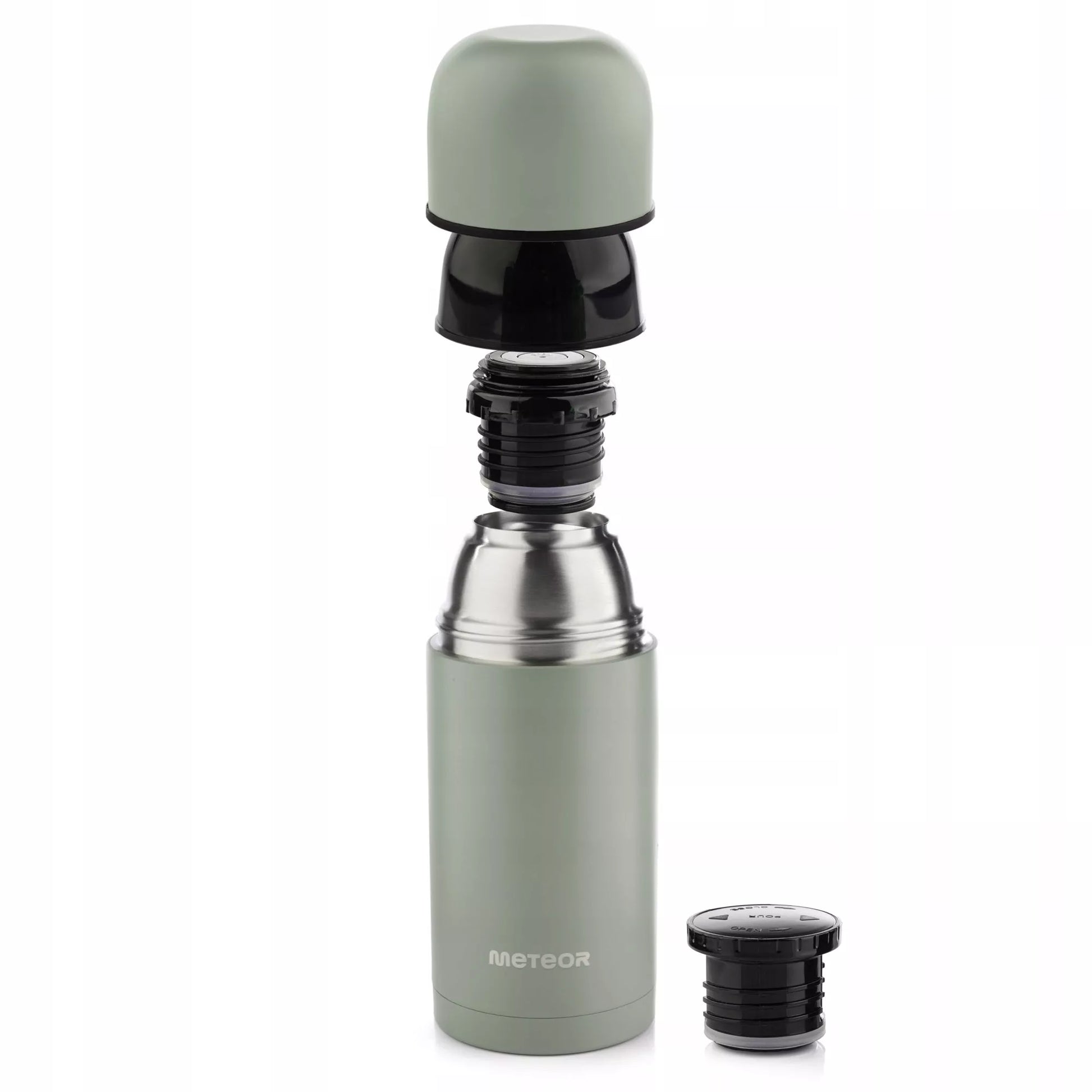 Turistinis gėrimų termosas – 750 ml, su puodeliais, šildo iki 24 val.