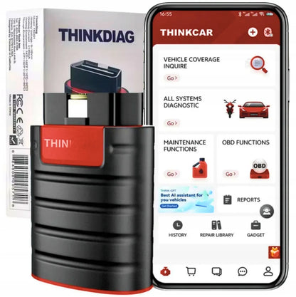 Diagnostinis skeneris OBD THINKDIAG 2025 su visa programine įranga, lenkų kalba