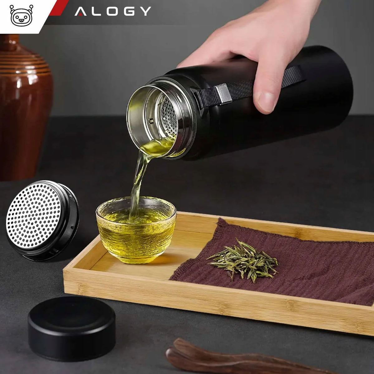 Alogy termosas butelis 1 l juodas