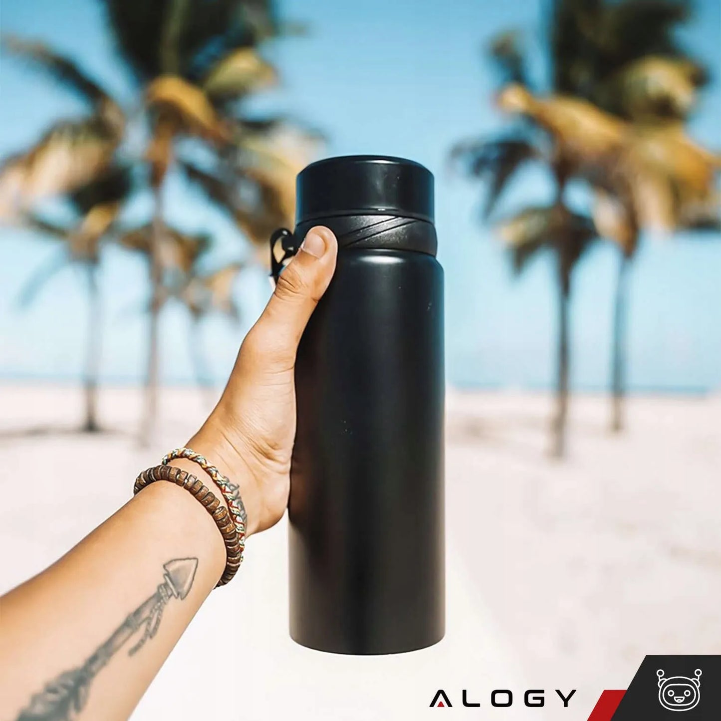 Alogy termosas butelis 1 l juodas