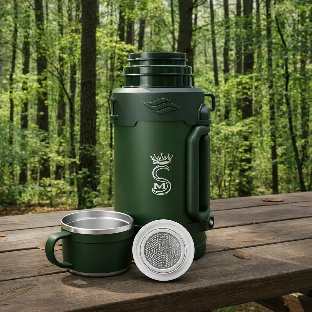 Turistinis termosas Moro1 1,7 l, žalias