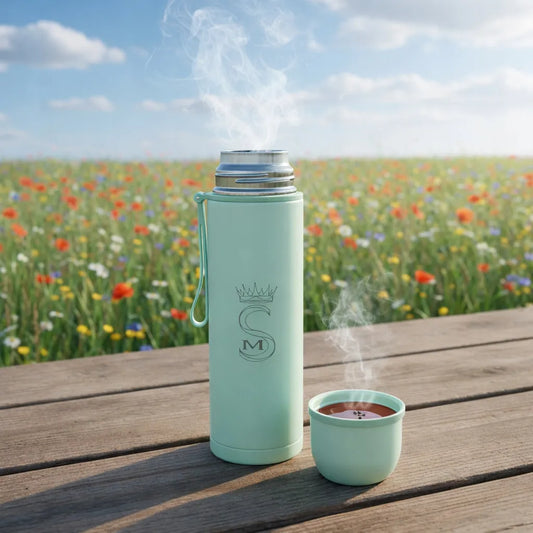 Turistinis termosas vakuuminis sandarus plieninis 500 ml mėtų spalvos