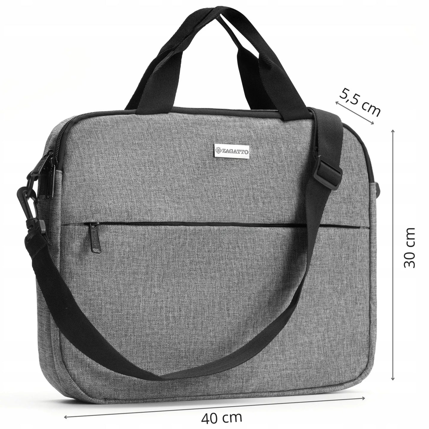 Zagatto 15,6" nešiojamojo kompiuterio krepšys, dviejų skyrių, lengvas unisex peties krepšys