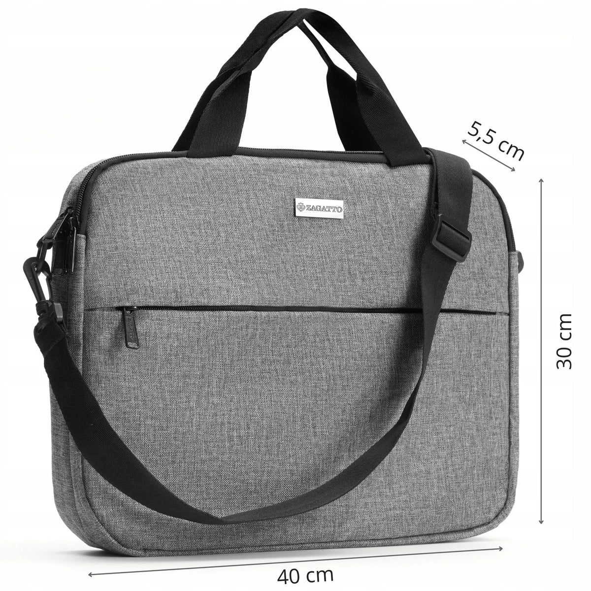 Zagatto 15,6" nešiojamojo kompiuterio krepšys, dviejų skyrių, lengvas unisex peties krepšys