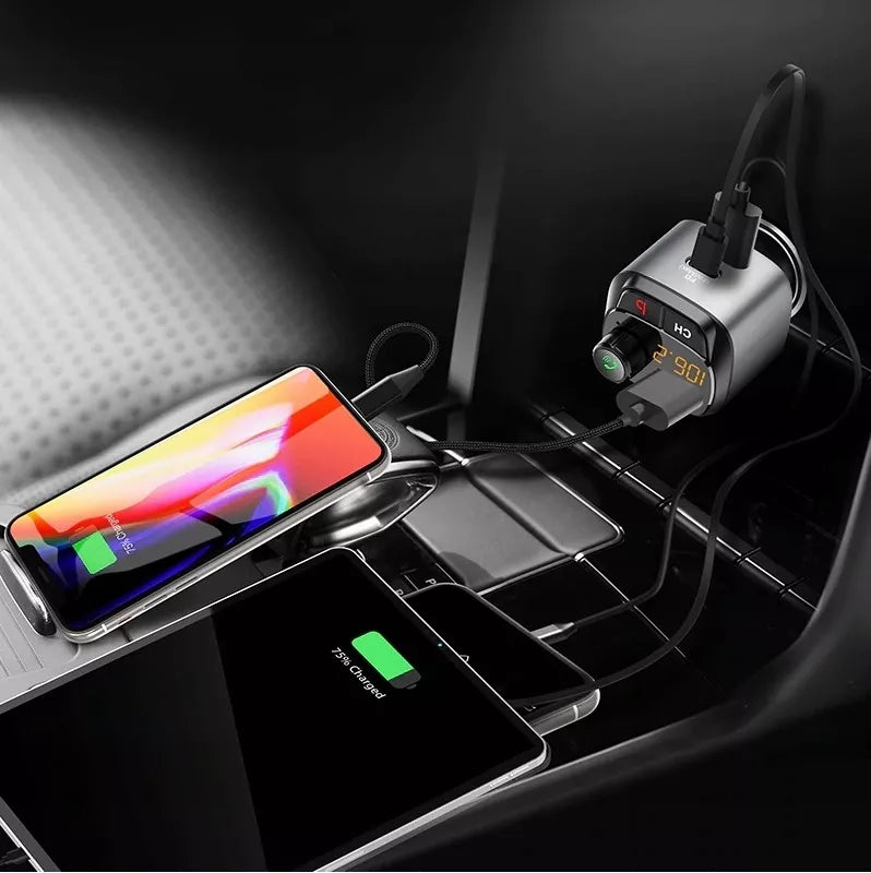 FM siųstuvas Bluetooth – Feegar, greitas įkroviklis QC 3.0/PD, MP3, Audio, USB