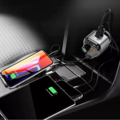 FM siųstuvas Bluetooth – Feegar, greitas įkroviklis QC 3.0/PD, MP3, Audio, USB