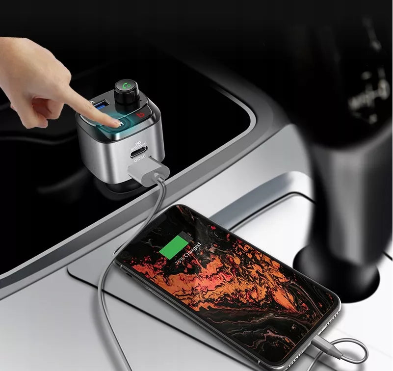 FM siųstuvas Bluetooth – Feegar, greitas įkroviklis QC 3.0/PD, MP3, Audio, USB