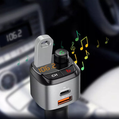 FM siųstuvas Bluetooth – Feegar, greitas įkroviklis QC 3.0/PD, MP3, Audio, USB