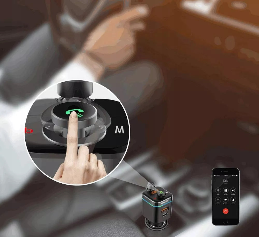 Feegar Q200 PRO transmiter FM Bluetooth z szybką ładowarką QC 4.0 42W Audio