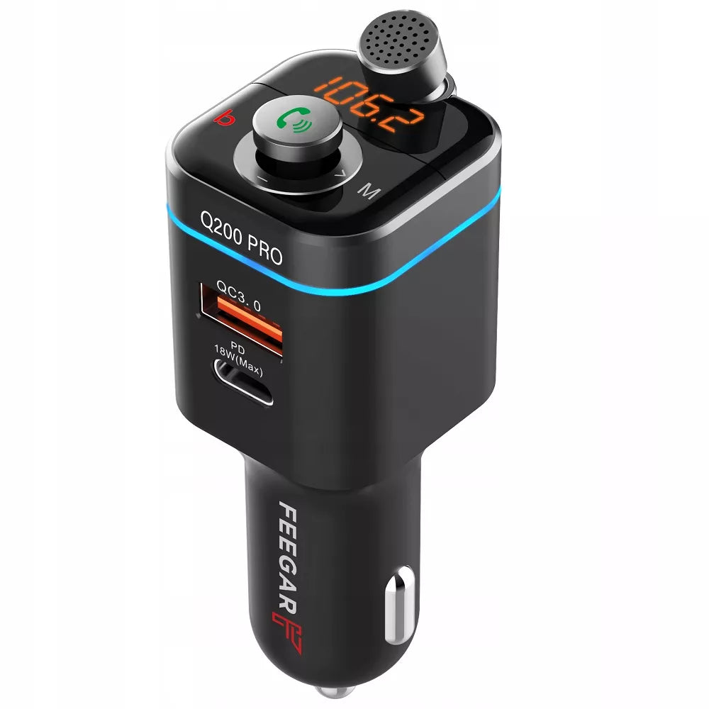 FM siųstuvas Bluetooth su QC 4.0 42W