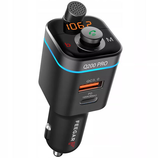 Feegar Q200 PRO transmiter FM Bluetooth z szybką ładowarką QC 4.0 42W Audio