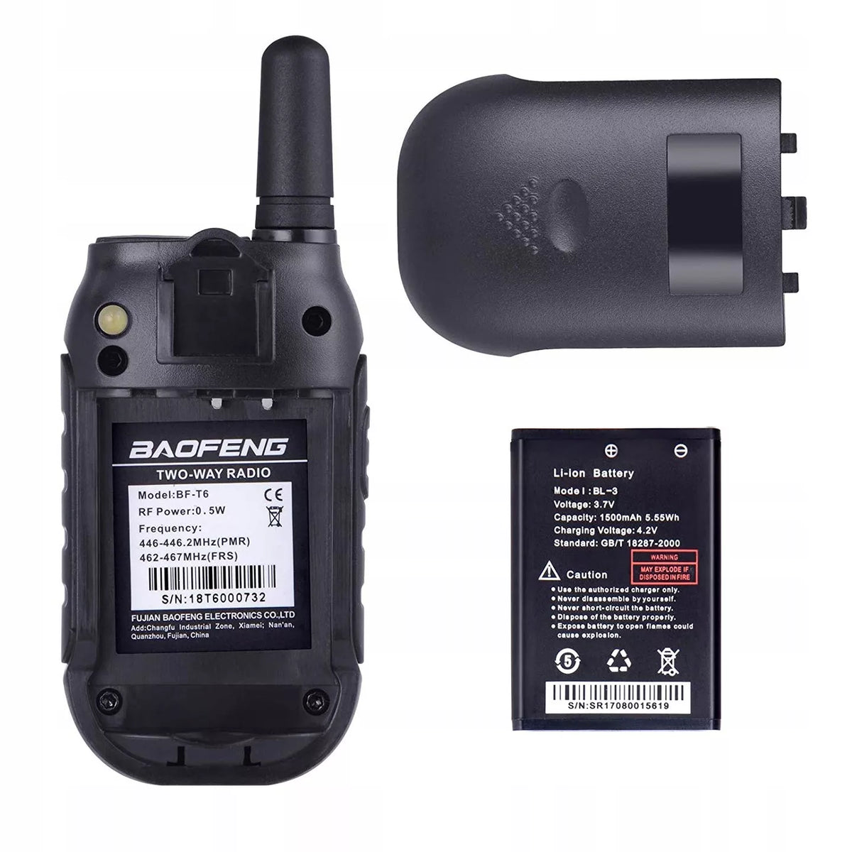 Walkie-talkie vaikams, PMR, žibintuvėlis, USB