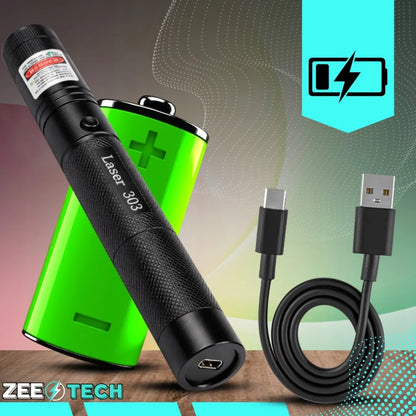 Žaliasis lazerinis rodyklės prietaisas ZeeTech galingas 200m nuotolis USB-C įkrovimas