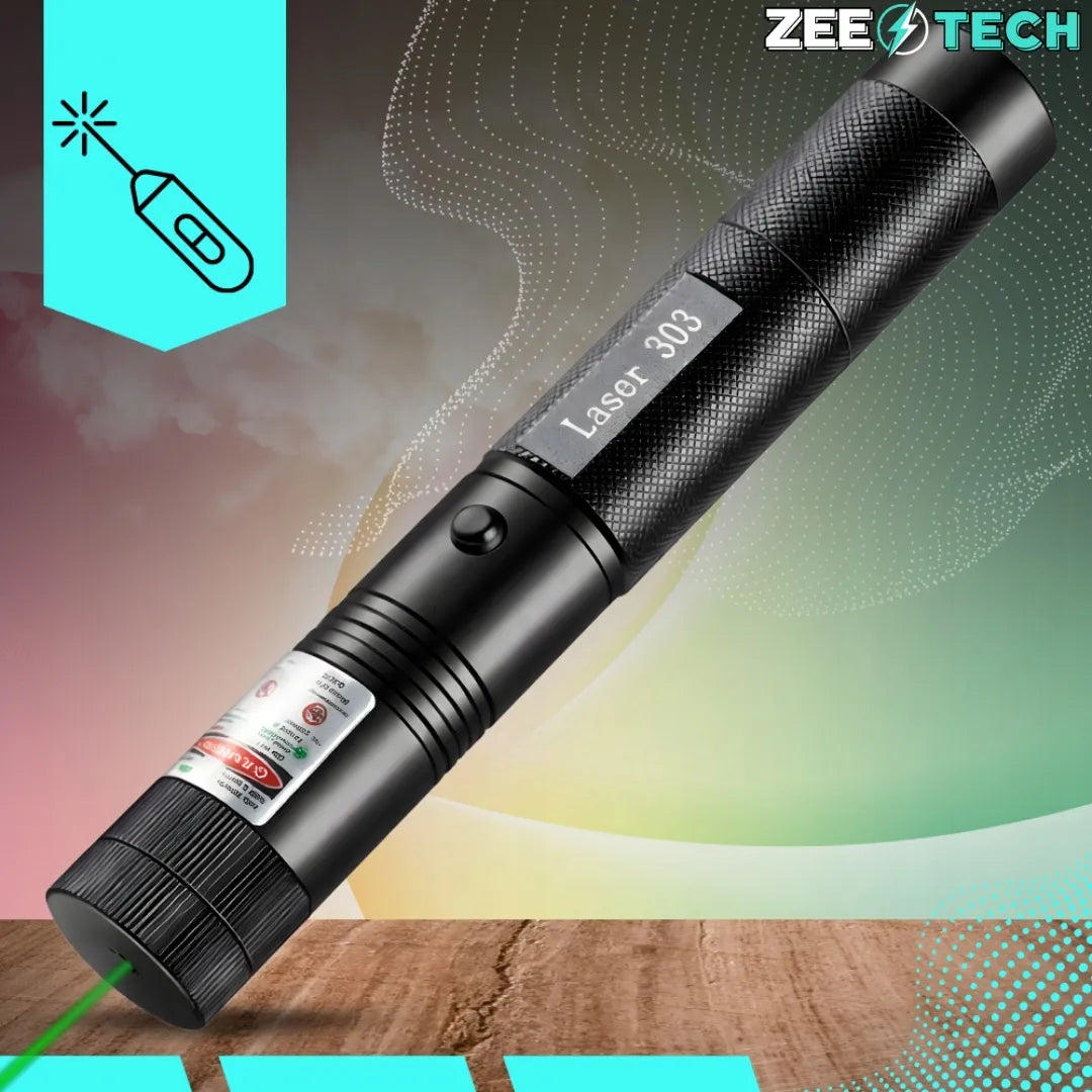Žaliasis lazerinis rodyklės prietaisas ZeeTech galingas 200m nuotolis USB-C įkrovimas