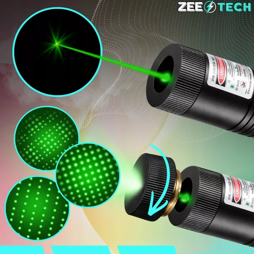 Žaliasis lazerinis rodyklės prietaisas ZeeTech galingas 200m nuotolis USB-C įkrovimas