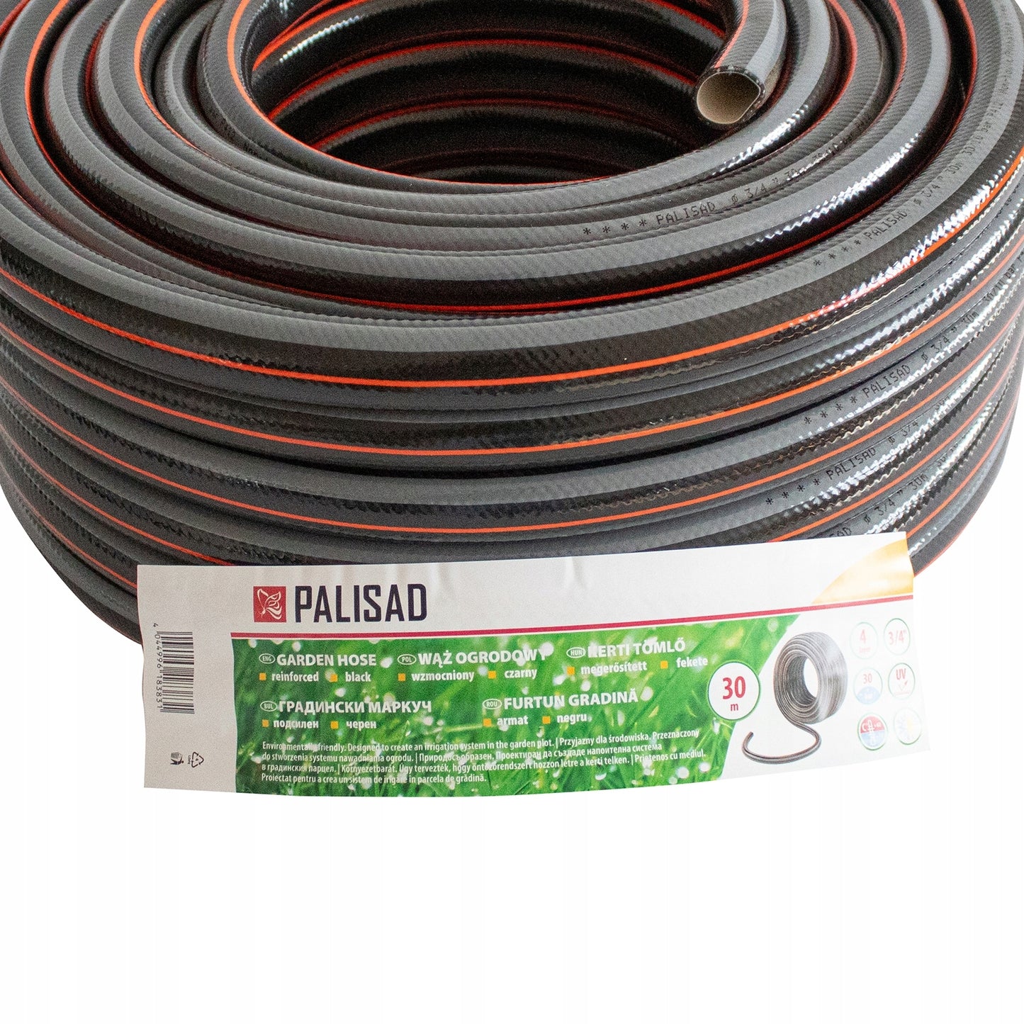 Dārza šļūtene ar uzgali, elastīga 3/4" 30 m, 4 slāņi – Palisad