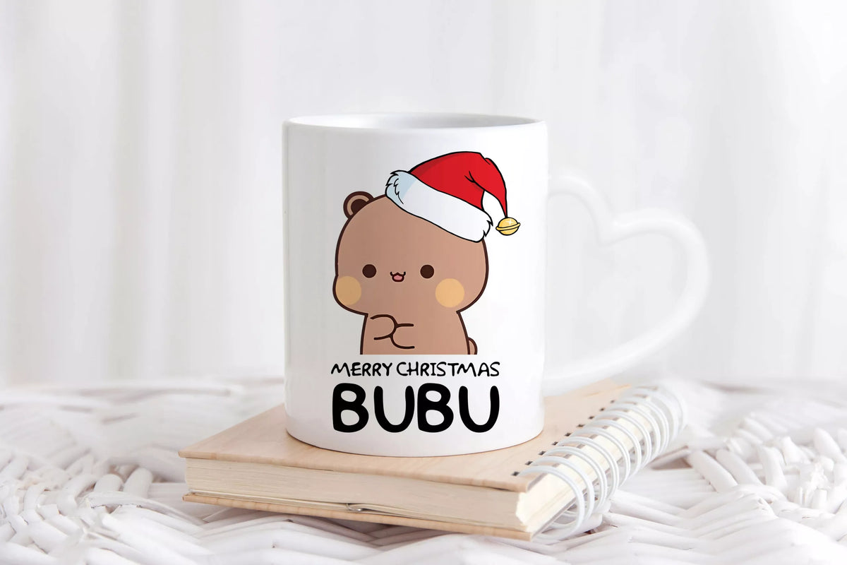Rinkinys 2 baltų puodelių Bubu ir Dudu