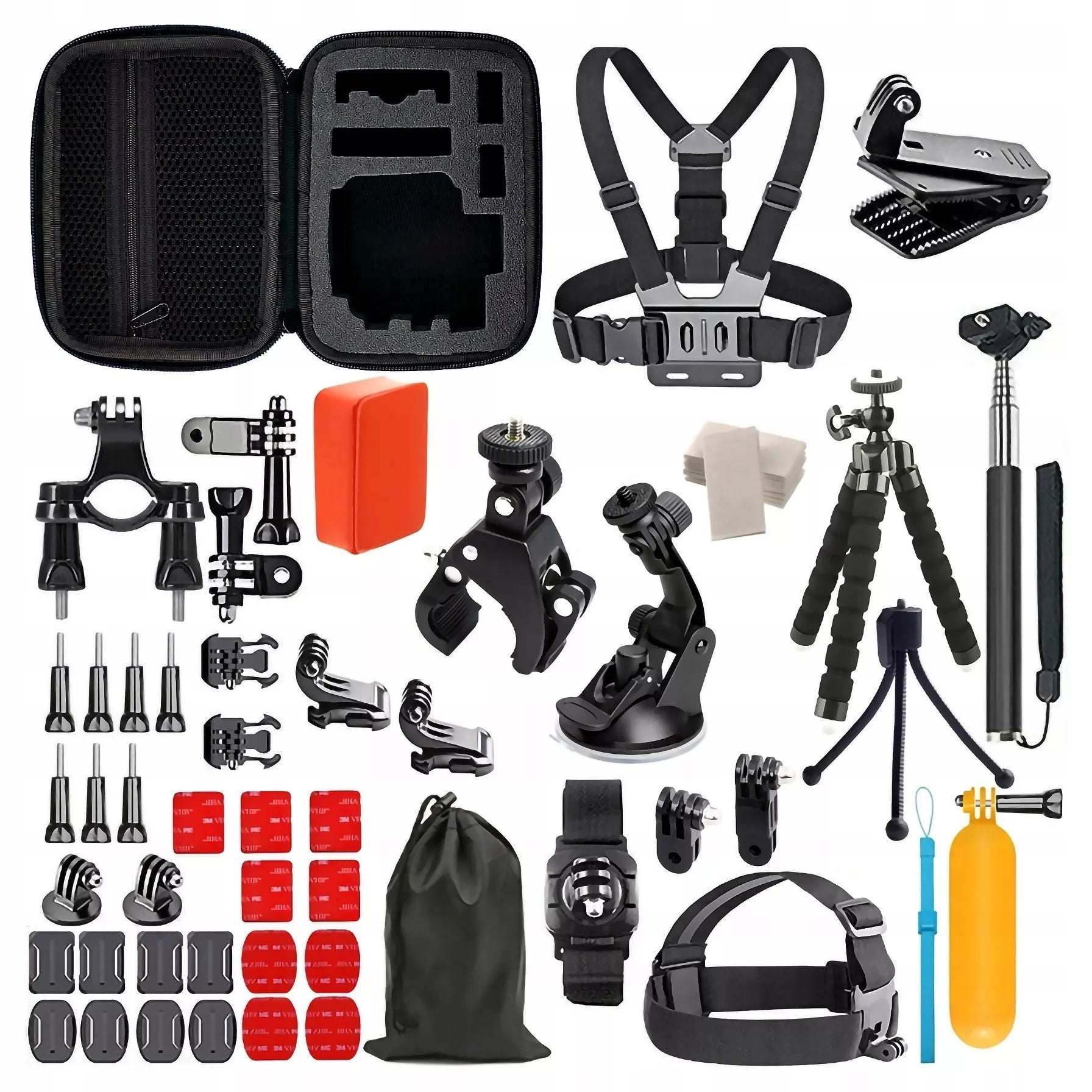 Rinkinys 6 1in 1 priedai, skirti GoPro HERO 13 12 11 10 9 8 7 6 5 BLACK