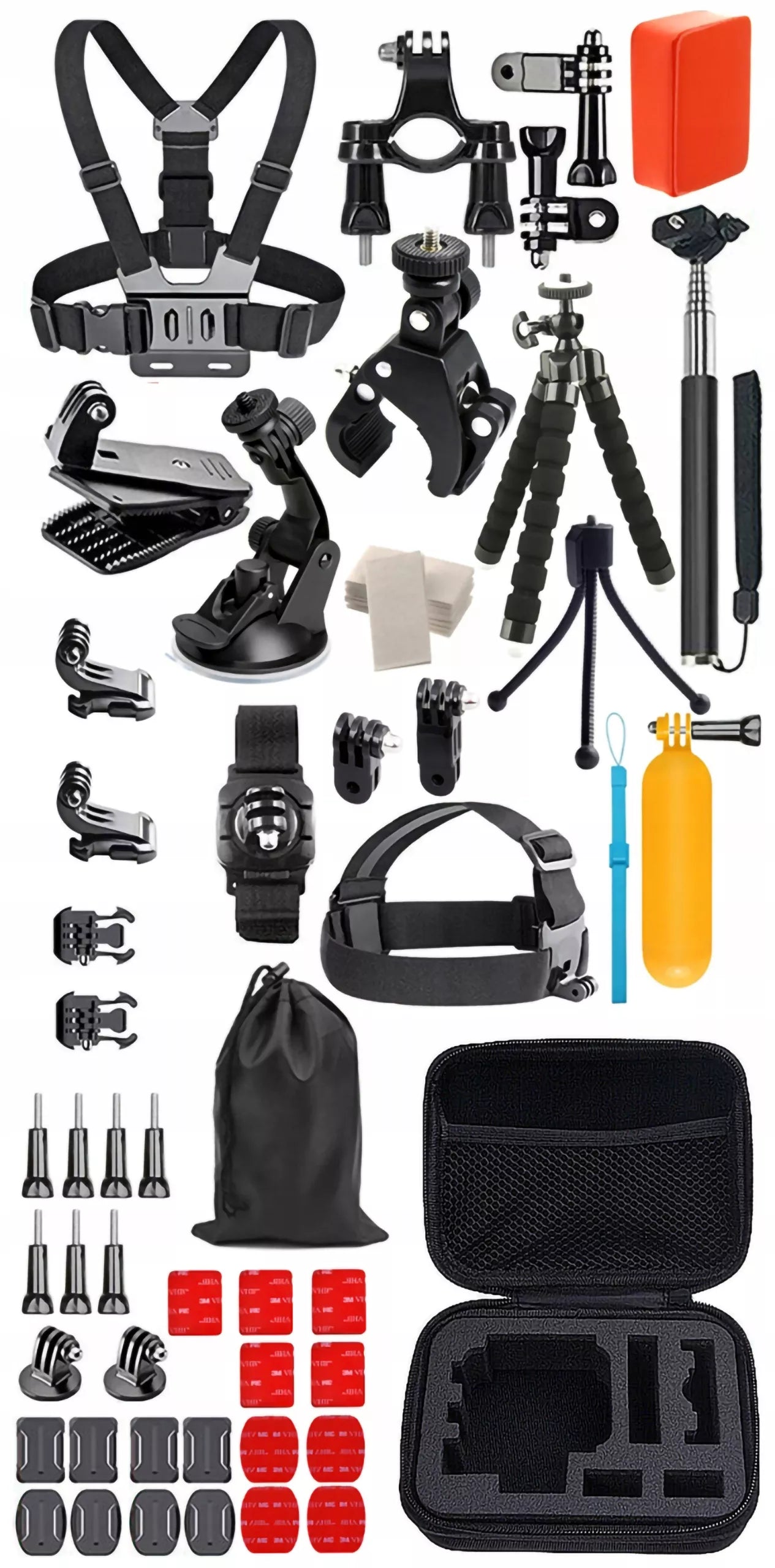 Rinkinys 6 1in 1 priedai, skirti GoPro HERO 13 12 11 10 9 8 7 6 5 BLACK