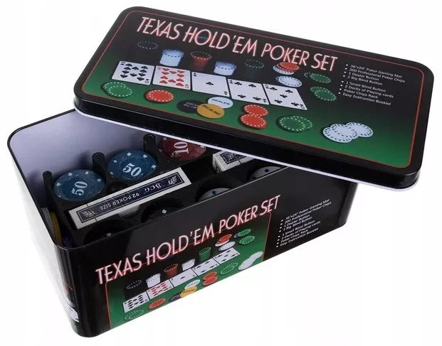 Texas pokerio žetonai – 2 kortų kaladės, Premium VIP komplektas, stiprus ir didelis