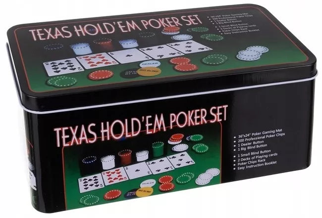 Texas pokerio žetonai – 2 kortų kaladės, Premium VIP komplektas, stiprus ir didelis