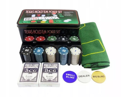 Texas pokerio žetonai – 2 kortų kaladės, Premium VIP komplektas, stiprus ir didelis
