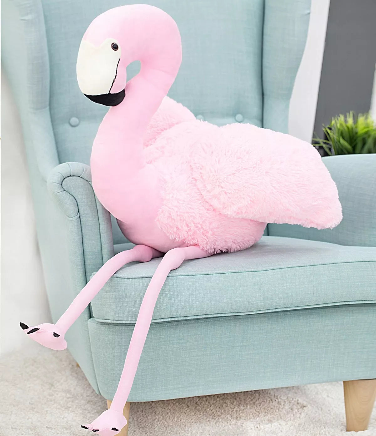 Gigantiškas žaislas pliušinis didelis rausvas lokys didelis flamingas 150 cm