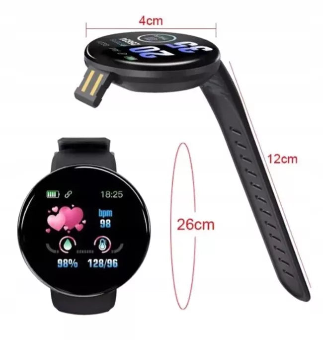 Moteriškas laikrodis / MK-Tech / SMARTWATCH / žingsniamatis / pulsometras / violetinis