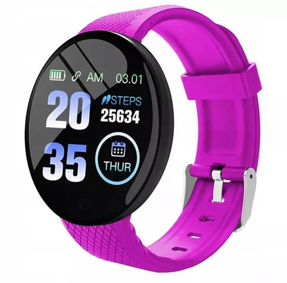 Moteriškas laikrodis / MK-Tech / SMARTWATCH / žingsniamatis / pulsometras / violetinis