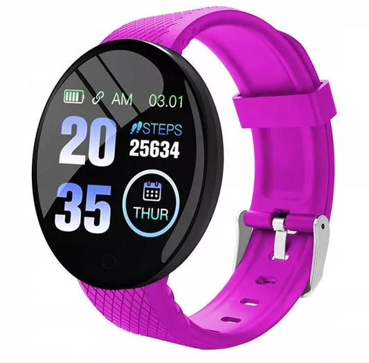 Moteriškas laikrodis / MK-Tech / SMARTWATCH / žingsniamatis / pulsometras / violetinis
