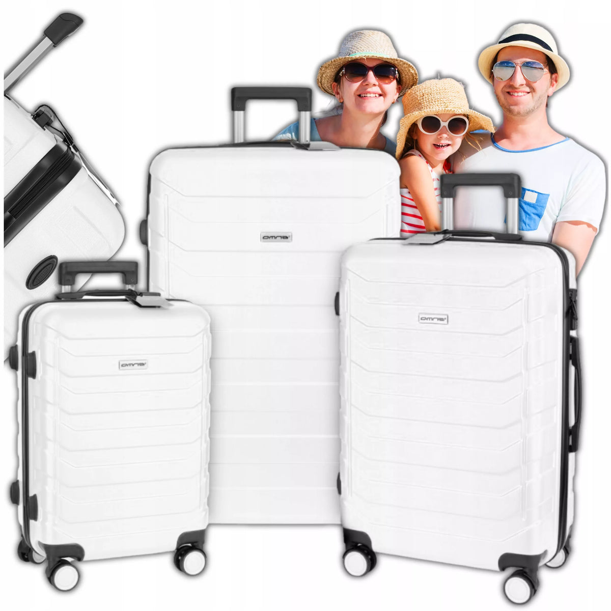3 kelioninių lagaminų rinkinys 3in1 ABS bagažas lagaminas ant ratukų 94L+63L+40L