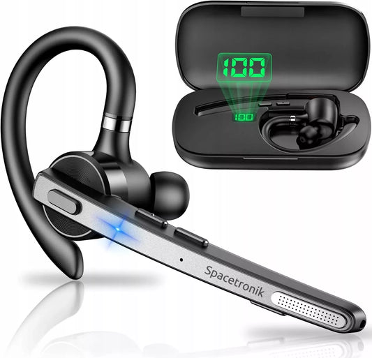 BEZPRZEWODOWY zestaw słuchawkowy BLUETOOTH 5.2 do obsługi DWÓCH telefonów, czas pracy 15h