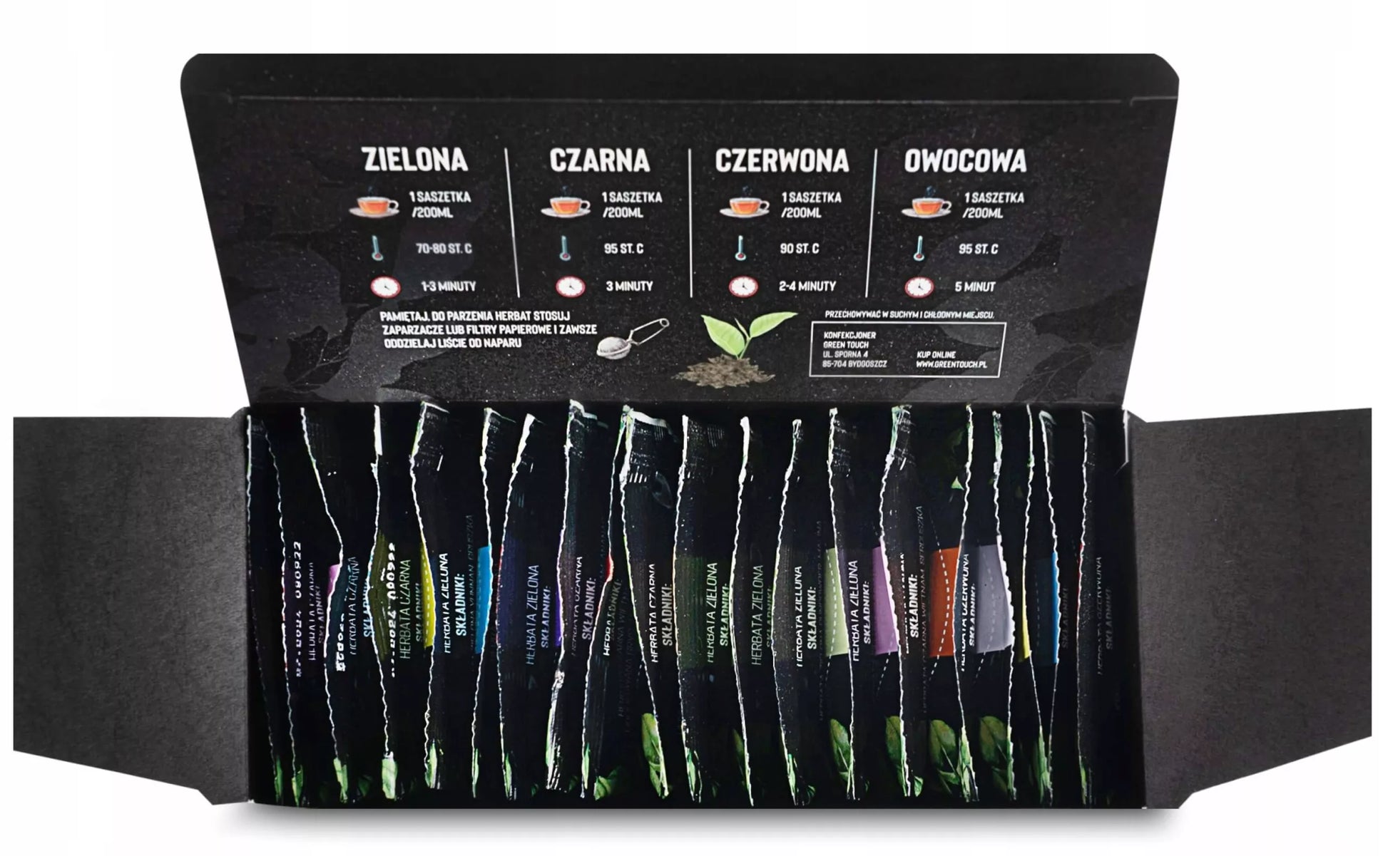 Arbatų rinkinys 20 pakelių Green Touch lapinės