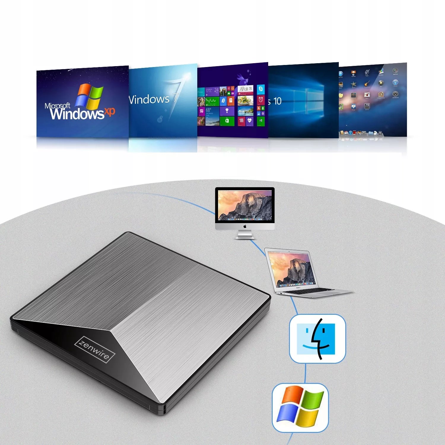 Išorinis DVD CD USB-C 3.0 grotuvas rašytuvas nešiojamam kompiuteriui