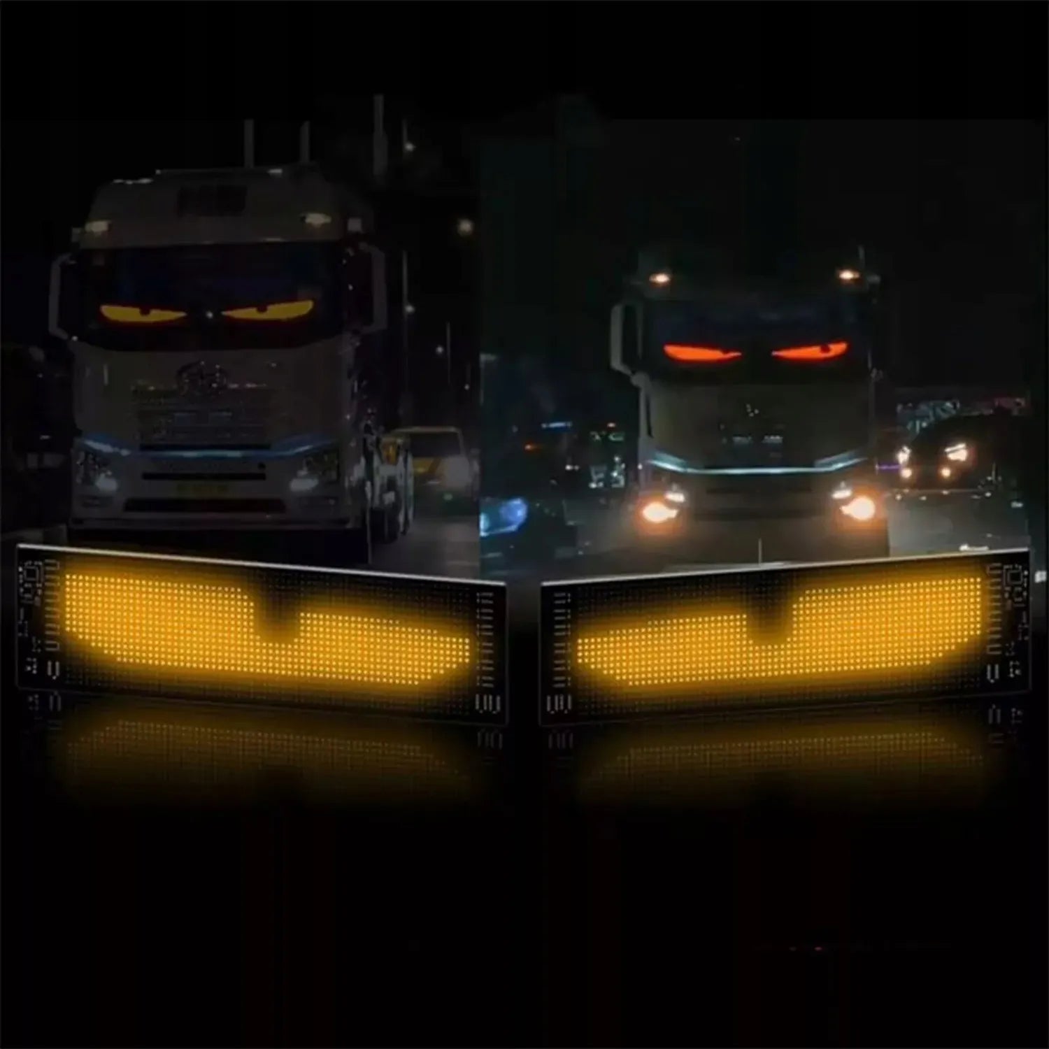 LED automobilio žibintai velnio akys DIY sunkvežimiams SUV 100*380mm IP65 USB