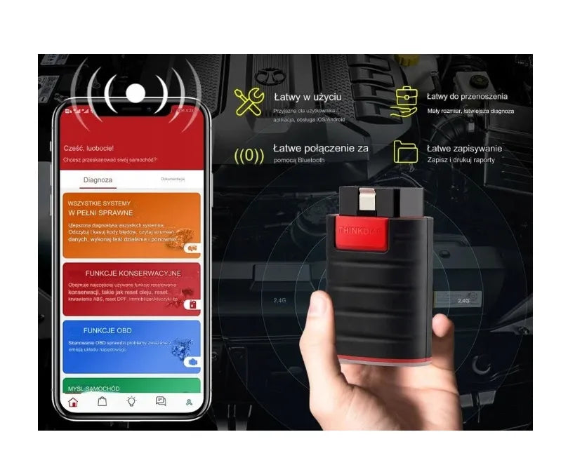 Diagnostinis skeneris OBD THINKDIAG 2025 su visa programine įranga, lenkų kalba
