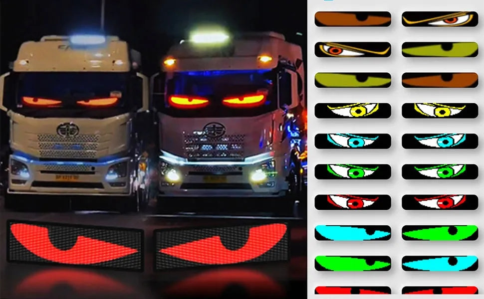 LED automobilio žibintai velnio akys DIY sunkvežimiams SUV 100*380mm IP65 USB