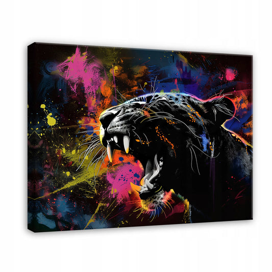 Abstrakti panteros drobės dekoracija miegamajam ar svetainei, 100 × 70 cm