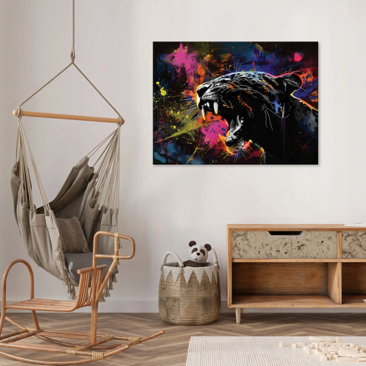 Abstrakti panteros drobės dekoracija miegamajam ar svetainei, 100 × 70 cm