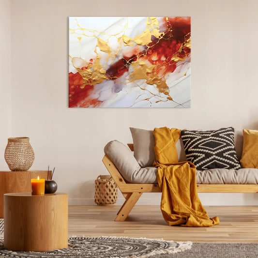 Abstraktus marmuro paveikslas ant drobės svetainei ir miegamajam, 120 × 80 cm