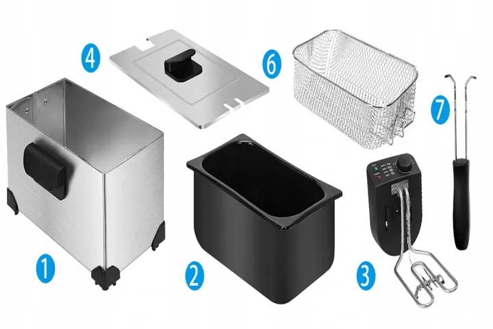 Aigostar 30HEY riebalų gruzdintuvė 3L tradicinė gruzdintuvė 2200W