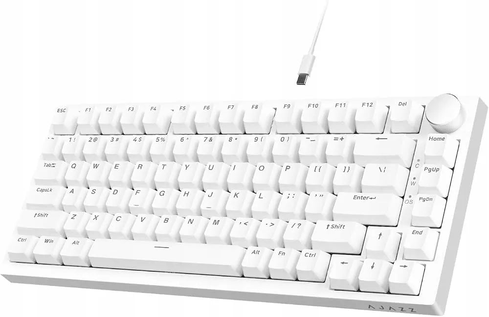 AJAZZ AK820 mechaninė klaviatūra, 75 %, „Hot-Swap“, „Blue Switch“, USB-C, balta