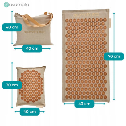 „Akumata Eco“ ekologiškas akupresūros kilimėlio ir pagalvėlės rinkinys