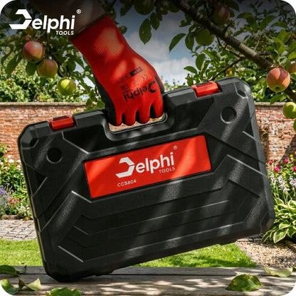 Akumuliatorinės žolės ir gyvatvorių žirklės Delphi Tools 2Ah 2-in-1 su 2 peiliais