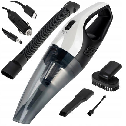 Akumuliatorinis automobilinis dulkių siurblys be maišelio, LED