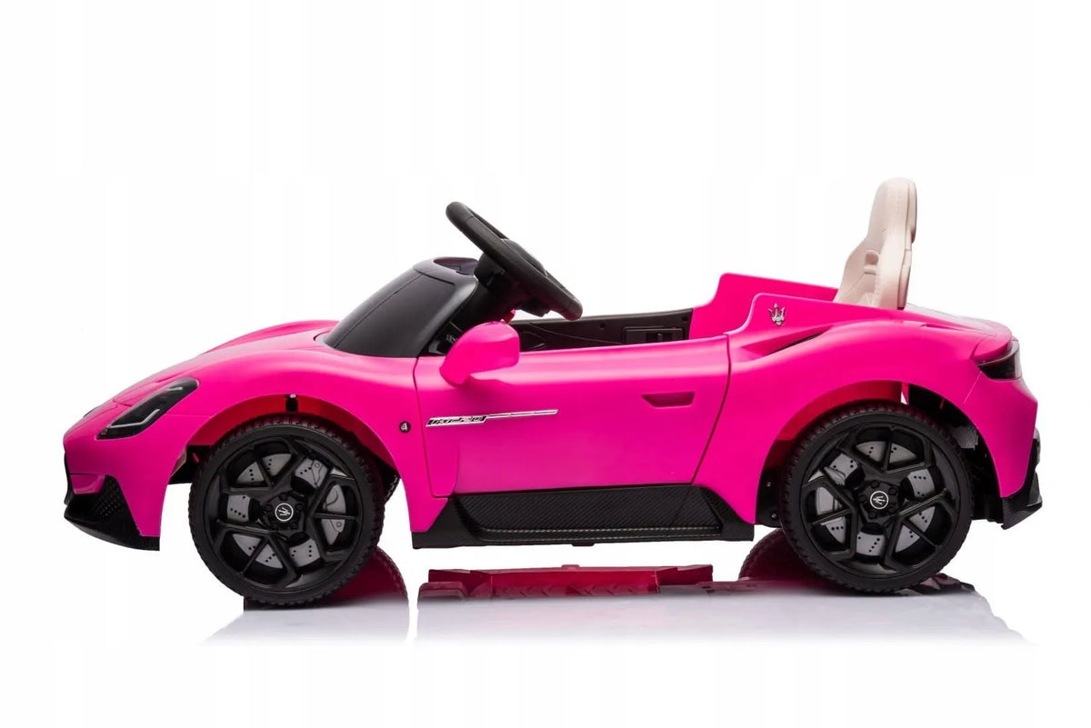 Akumuliatorinis automobilis Sun Baby Maserati GT Cabrio su pulteliu, MP3 ir LED, rožinis