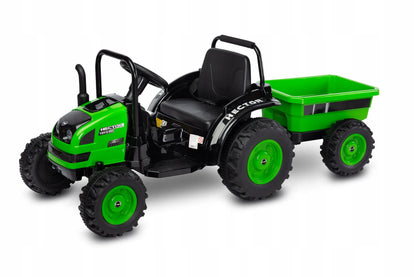 Akumuliatorinis traktorius Toyz su priekaba Caretero Hector green